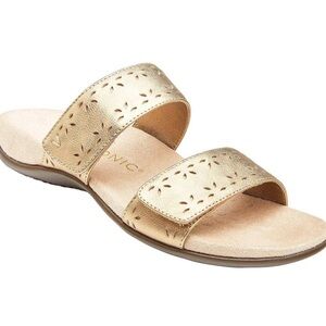 Vionic Randi Metallic Gold Slide Sandals